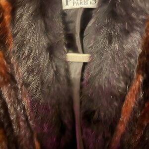 Luxurious Black and Brown Fur Coat